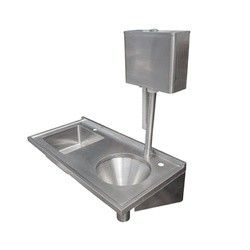 Factory Wall Mounted Stainless Steel 304/316 double bowl Sluice Sinks And Slop Hopper  With Flush Valve Cistern For Hospitals, Nursing Homes Medical Surgery for Africa