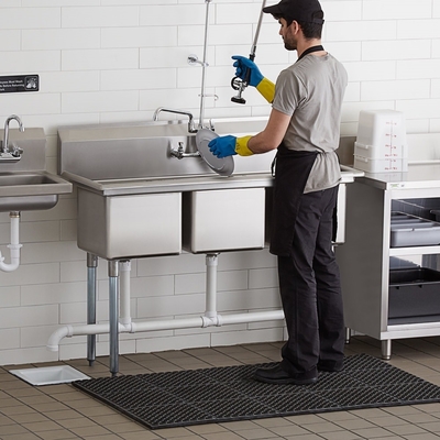 Freestanding 304 Stainless Steel Commercial Restaurant Industrial Kitchen 3 Components Three Compartment Sink