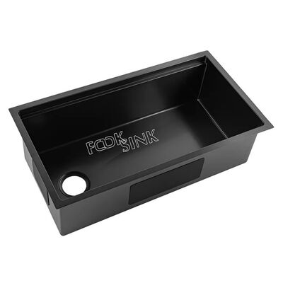 Luxury Modern Top mount Black 304 Stainless Steel Sink 1.2/1.5mm thick Handmade Ledge Kitchen Sink brushed finish Undermount Workstation Sinks With Accessories
