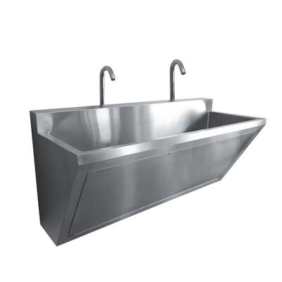 Factory 304 Stainless Steel Handmade Sinks School Outdoor Wall Mount Wash Basins Trough Lavatory Hand Washing Hand Brushed Surface Custom wash trough