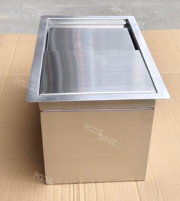 Hot Selling Summer 28Qt Drop-In Ice Chest Cooler Bin 18"X12"X14.5" For Storage 304 316 Stainless Steel Cooler Ice Bin Cold Wine Beer Outdoor Ice Bin Popular In Europe And America