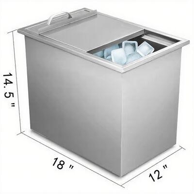 Hot Selling Summer 28Qt Drop-In Ice Chest Cooler Bin 18"X12"X14.5" For Storage 304 316 Stainless Steel Cooler Ice Bin Cold Wine Beer Outdoor Ice Bin Popular In Europe And America