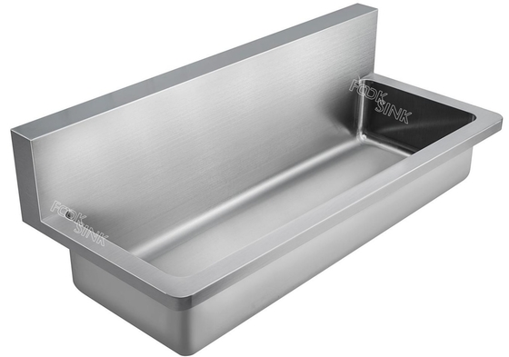 Fabrika Duvar Montajlı Asılı Tek Yıkama Çukuru Lavabo Kullanımlı Paslanmaz Çelik 304 Splash Back ile