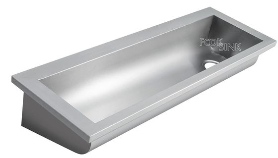 Commerical Wall Mounted Hung Single Wash Trough Basin Utility Stainless Steel 304 for food factory farms and petting zoos.