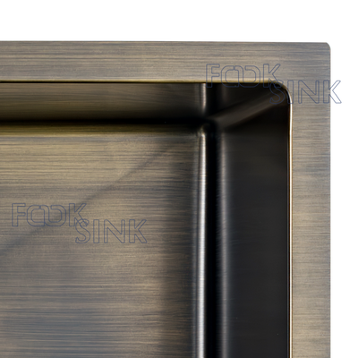 Modern Underment Sink 540x440mm Vintage Bronze Kitchen Sinks 304 Stainless Steel 10inch Deep Sink Without Faucet Fregadero De Cocina